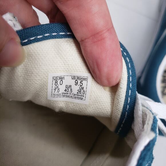 Vans Old Skool Skate Shoes 8 Mens 9.5 Womens Blue Stargazer Pig Suede Casual - Picture 4 of 12